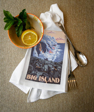 Load image into Gallery viewer, ORGANIC TEA TOWEL Hawaii, Big Island, Lava Flow Scene