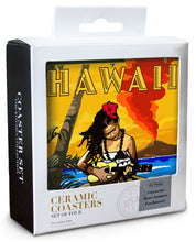 Load image into Gallery viewer, CERAMIC COASTER Hawaii, Hula Girl & Ukulele