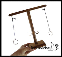 Load image into Gallery viewer, Wood Tiki Toss Ring Hook Game - Swing Ring on String to Lan