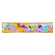 Load image into Gallery viewer, Wood Alphabet Animal Puzzle - A-Z Animals Chunky Puzzle