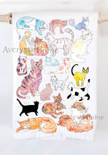 Load image into Gallery viewer, Different Cat Breeds Calico Tea Towel