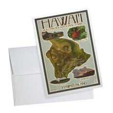 Load image into Gallery viewer, NOTECARD Hawaii Volcanoes National Park Map
