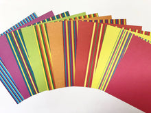 Load image into Gallery viewer, Origami Paper 300 sheets Stripes and Solids 4" (10 cm)