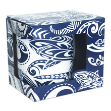 Load image into Gallery viewer, Blue Tribal Shark Mug 14oz
