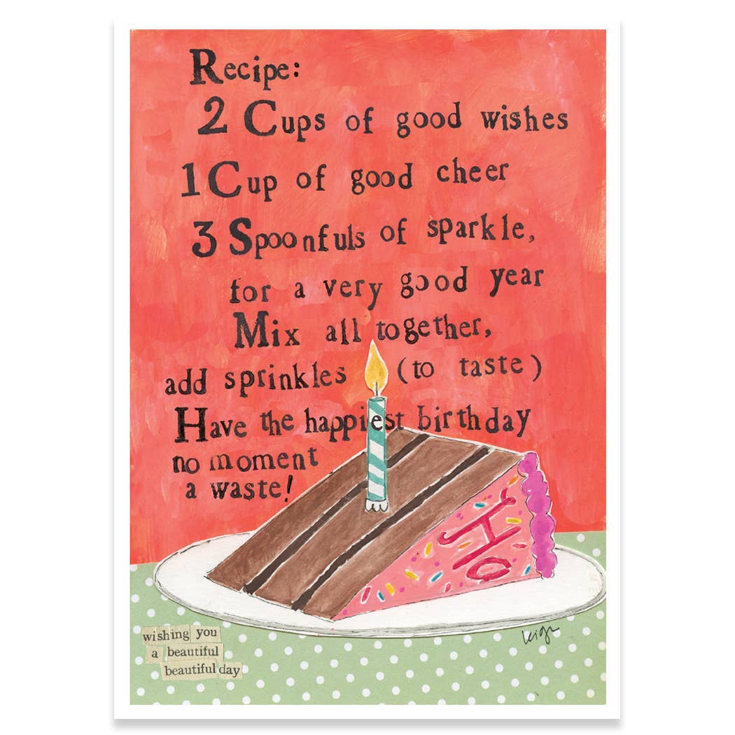 RECIPE BIRTHDAY GREETING CARD 4.5 x 6.25