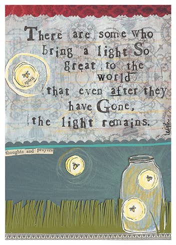 LIGHT REMAINS SYMPATHY GREETING CARD 4.5 x 6.25
