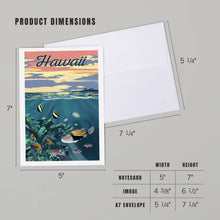 Load image into Gallery viewer, GREETING CARD Hawaii, Colorful Fish &amp; Sunset
