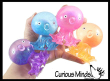 Load image into Gallery viewer, 1 Octopus Fidget Toy - Water and Glitter Filled Octopus

