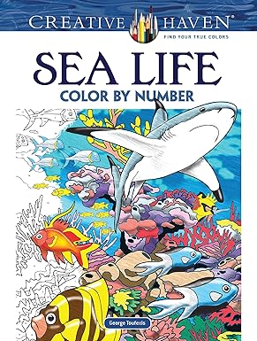 Sea Life Color by Number Coloring Book