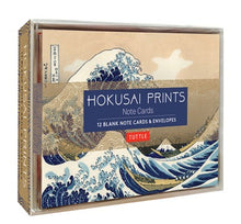 Load image into Gallery viewer, Hokusai Prints Note Cards:  12 Blank Note Cards &amp; Envelopes (6 x 4 inch cards in a box)
