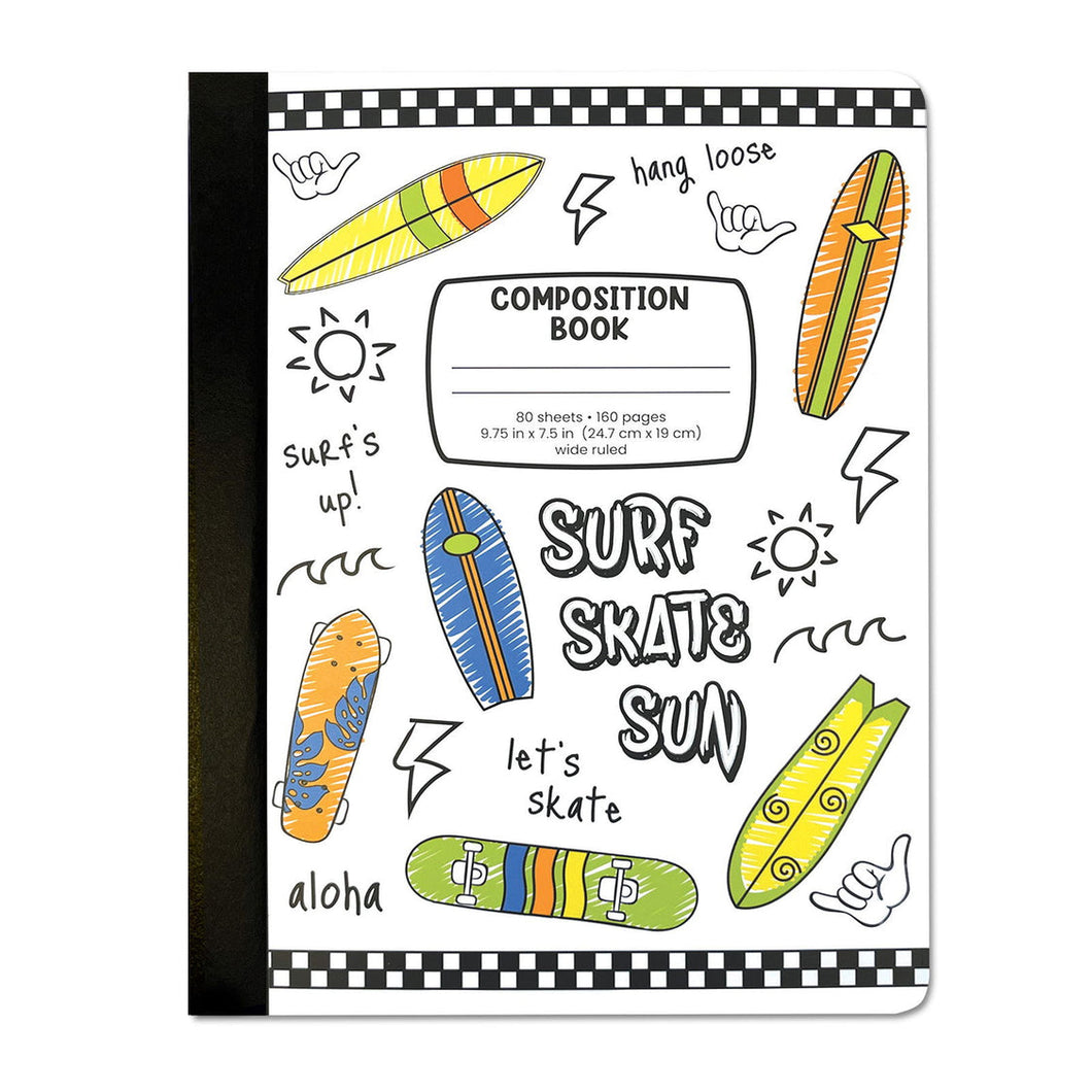 Composition Book- Surf, Skate, Sun