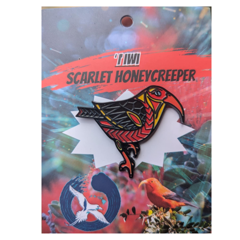 Iiwi Honey creeper Metal Pin