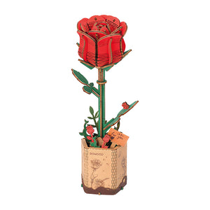 Wooden Bloom Craft- Red Rose