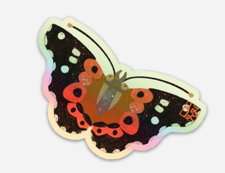 Pulelehua Kamehameha Butterfly Holographic Sticker