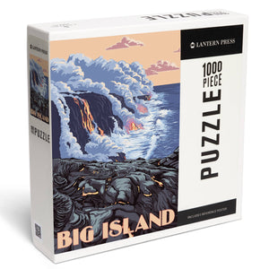 1000 PIECE PUZZLE Hawaii, Big Island, Lava Flow Scene