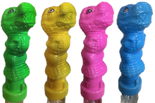 Load image into Gallery viewer, Dinosaur Bubble Wands Display Set, x24 Wands in 4 Colors
