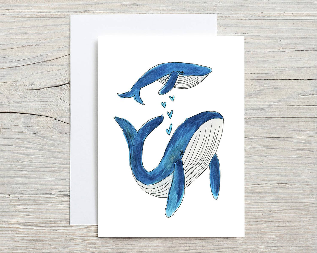 Mama & Baby Whale Greeting Card
