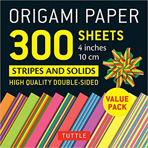 Origami Paper 300 sheets Stripes and Solids 4