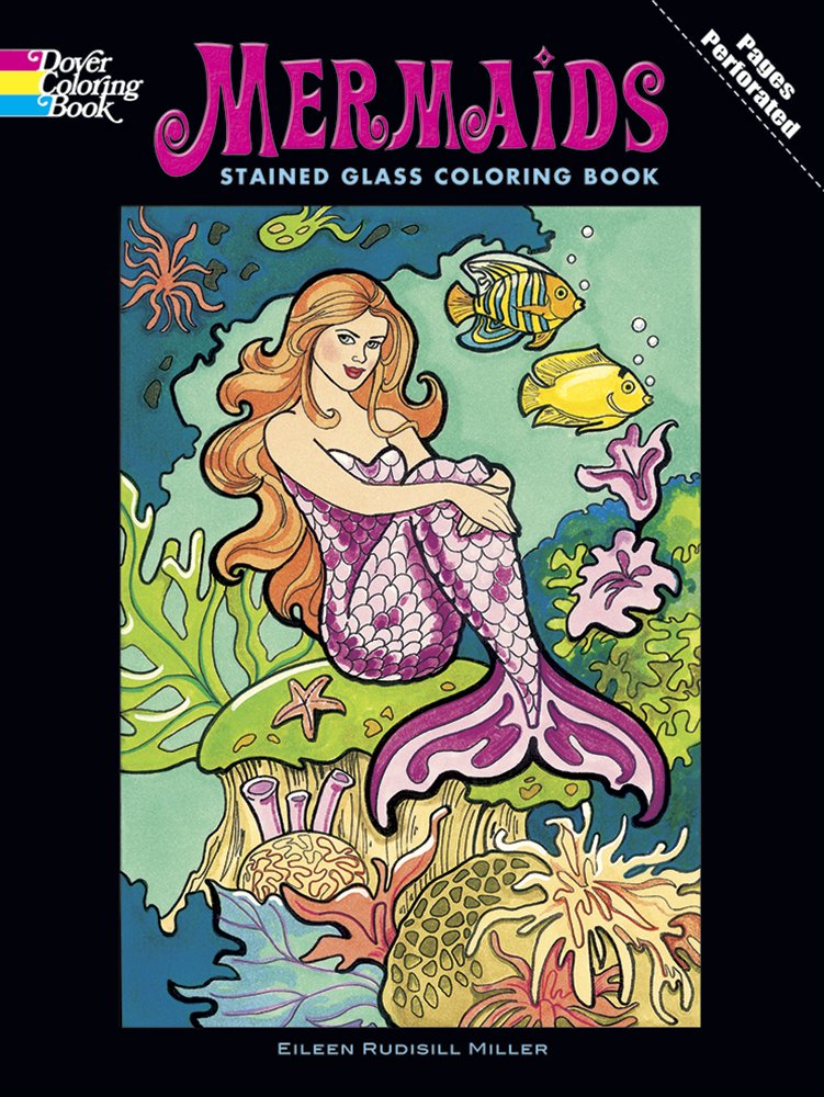 Mermaids Stained Glass Coloring Book by Eileen Rudisill Miller